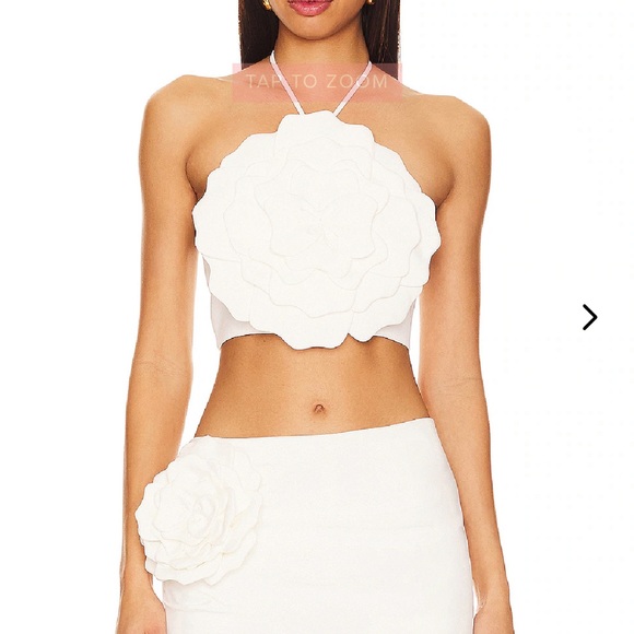 Lovers + Friends White Floral Crop Top ZORA CROP TOP - Picture 1 of 7